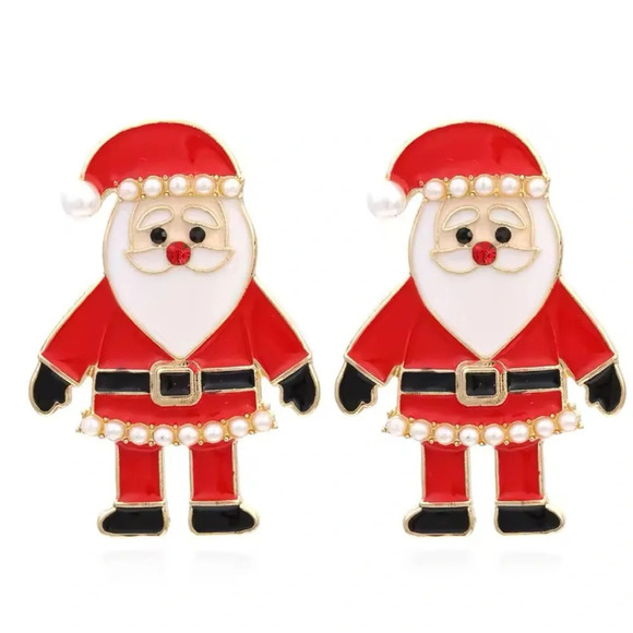 Christmas Red Santa Claus Earrings - Picture 8 of 9